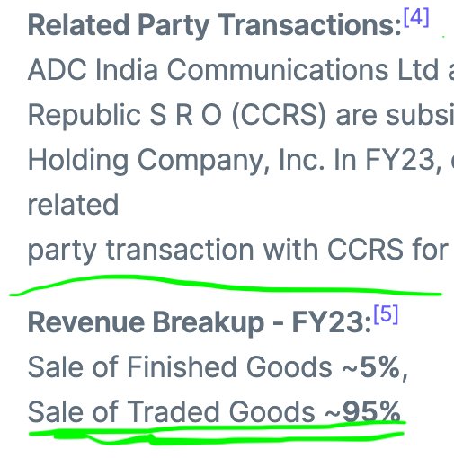 ADC India Communication

Initially interested in this stock
But:
I found out
👉 it doesn't manufacture its own products.
👉Instead, 95% of its business is from traded goods
👉traded goods—buying from others and selling. 

Risk: Competition ,supply chain disruption

Avoided it