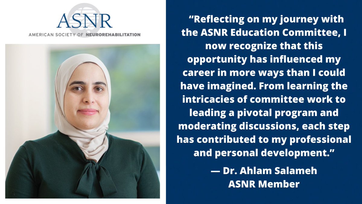 ASNR (@asnrehab) on Twitter photo In this new blog article, <a href="/BrainSalameh/">Ahlam Salameh</a> shares how she became a member and how being part of ASNR gave her opportunities to contribute to developing our Virtual Mentoring Program, collaborate with others in the field, gain leadership experience, and more. asnr.com/files/ASNR_Blo… In this new blog article, <a href="/BrainSalameh/">Ahlam Salameh</a> shares how she became a member and how being part of ASNR gave her opportunities to contribute to developing our Virtual Mentoring Program, collaborate with others in the field, gain leadership experience, and more. asnr.com/files/ASNR_Blo…
