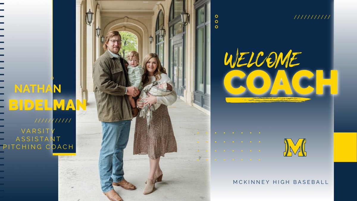CoachGoodman613's tweet image. Excited to announce Nathan Bidelman, @bidelman09, as @MHSLionBaseball Pitching Coach/Varsity Assistant! 

Cannot wait to see the impact he makes on the LIONS! Welcome to McKinney coach! 

#TheOriginal #GoldStandard