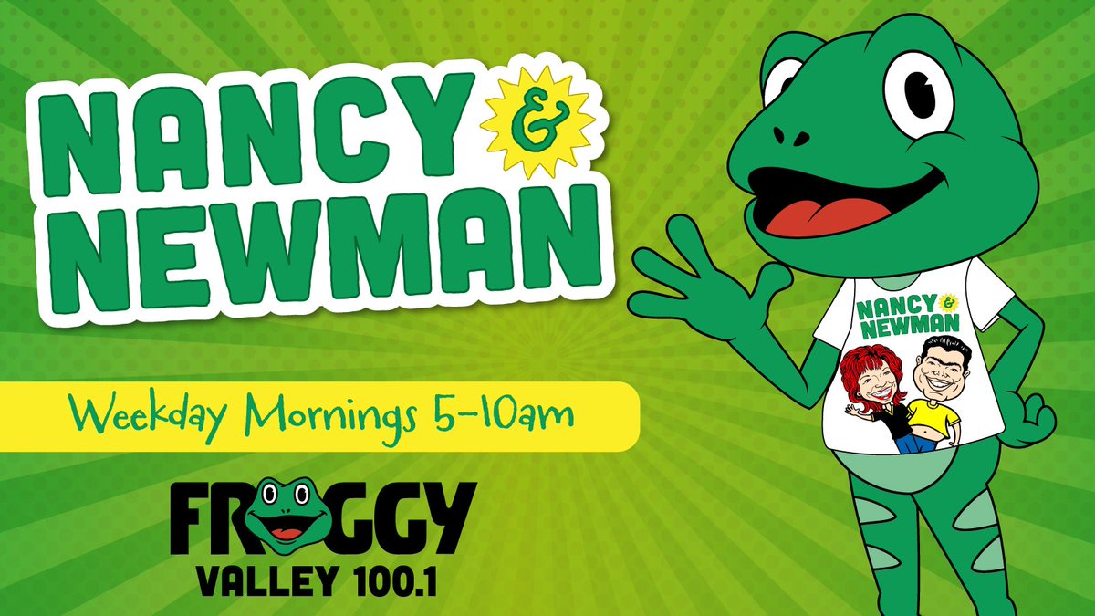 Froggy Valley 100.1 (@froggyvalley) on Twitter photo Coming up it is Central PA's Morning Show, <a href="/NancyandNewman/">Nancy & Newman</a>! Tune in every weekday morning hopping off at 5 am! πΈβπΈβ Coming up it is Central PA's Morning Show, <a href="/NancyandNewman/">Nancy & Newman</a>! Tune in every weekday morning hopping off at 5 am! πΈβπΈβ