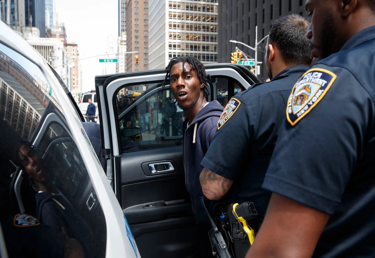 Crime_In_NYC's tweet photo. One of the three suspects in the Times Square machete stabbing was arrested at 6th Avenue and W 52nd Street. / Via @nypost https://t.co/ml0VbrkRWE