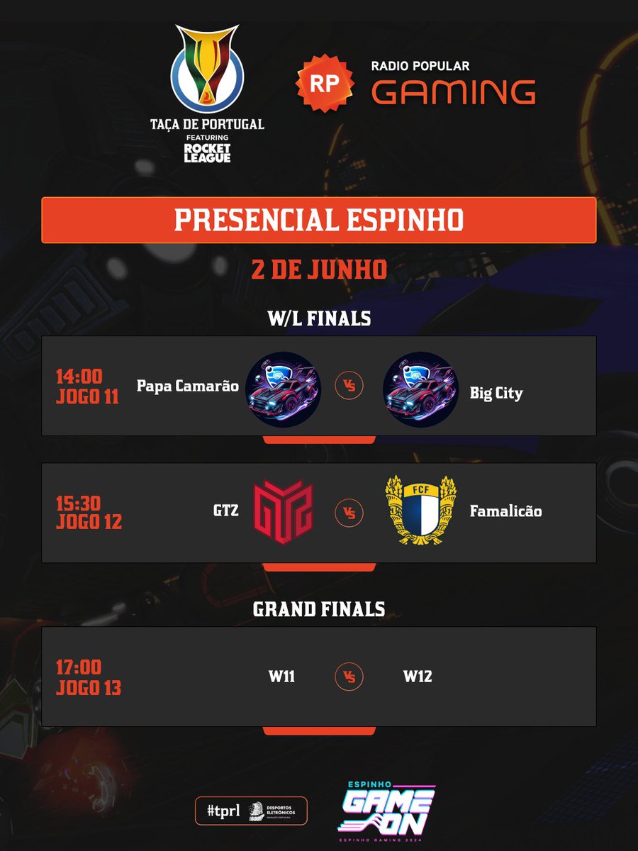 fpdeoficial's tweet photo. Eis os Horários dos jogos de dia 1 e 2 de Junho, para as fases finais presenciais da #TPCOD by @espinhogameon e da #TPRL by @radiopopularPT!
Não percas a transmissão em directo na @rtparena a partir das 14!
@LPCOD_
#TPRL #TPCOD #TaçaPortugal #EsportsPortugal #FPDE https://t.co/DkQKsSvc3X