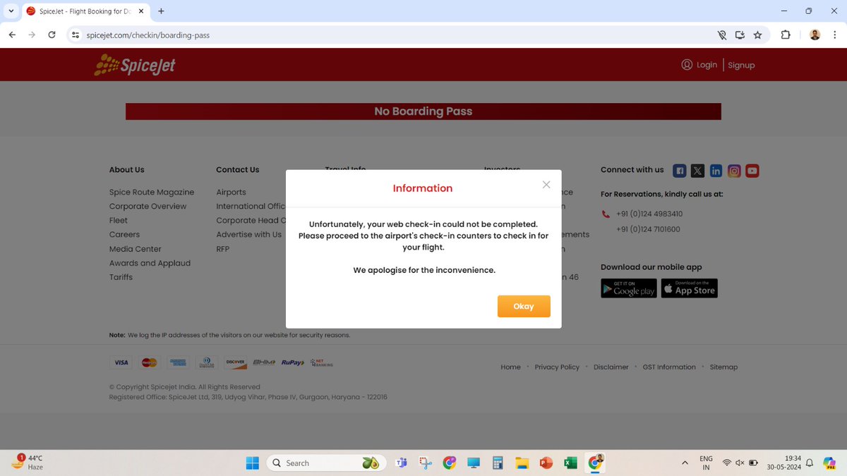 I want yur asistance ASAP, as my brother is facing issues in web check in, and maybe he cannot able to come 3 hours prior, because of some work @flyspicejet 

Please, DM me asistance.

And I am not expecting from you for this kind of issues.
#spicejet #webcheckinissue