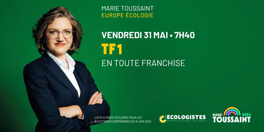 ⏰ Rendez-vous demain à 7h40 sur @TF1 pour En toute franchise présenté par @agindre. #EnTouteFranchise #BonjourLaMatinaleTF1 #Europeennes2024 #EuropeEcologie