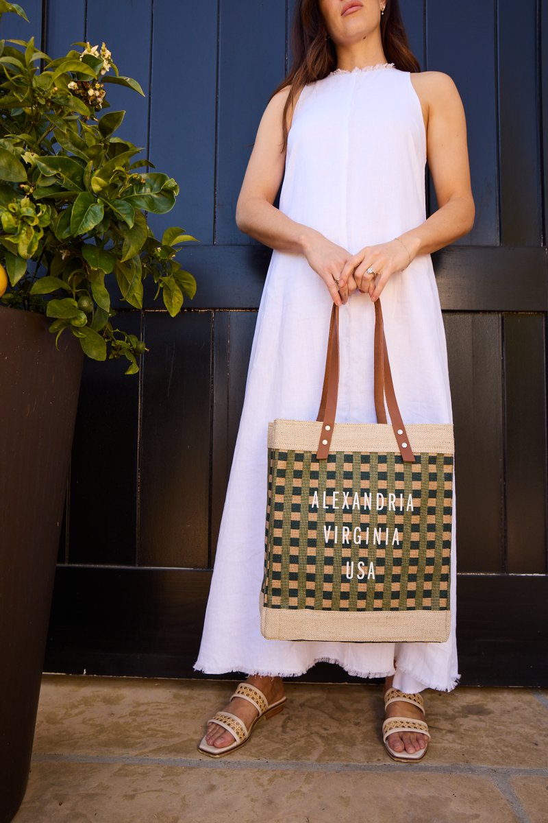🌱 Stylish and sustainable! The Apolis® Green Gingham MARKET BAG Collection is almost here. Get ready!