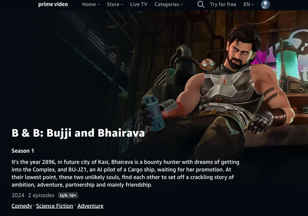 Streaming Now! #BujjiAndBhairava - Season 01 - primevideo.com/detail/0TKO3BT… Episode 01 - Crash and Burn - 14 Mins Episode 02 - Partners - 14 Mins #Kalki2898AD