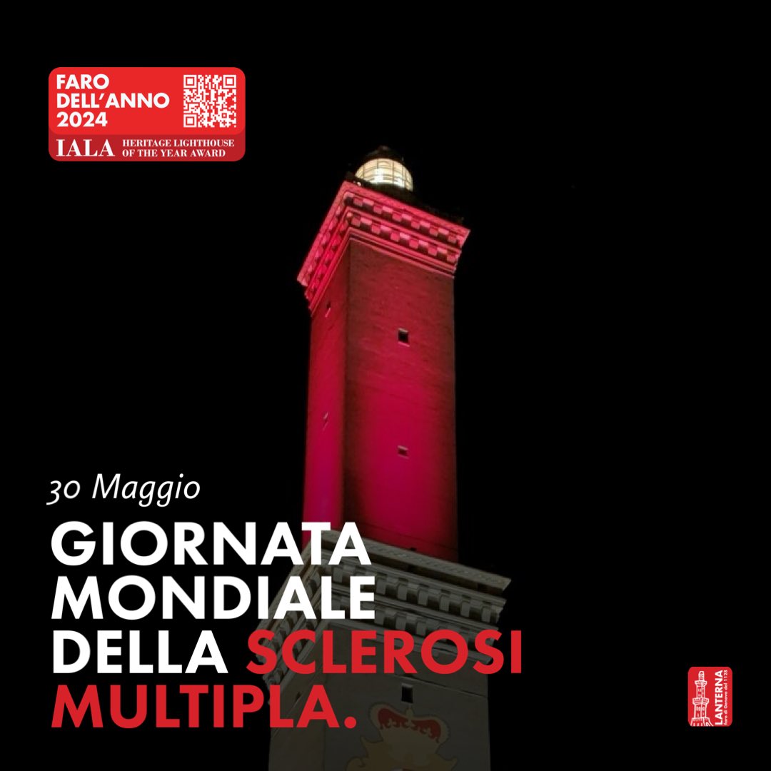 🔴 Oggi, in occasione della Giornata Mondiale della Sclerosi Multipla, la Lanterna di Genova si illumina di rosso per sensibilizzare e supportare chi vive con questa malattia. Unitevi a noi nella speranza e nella solidarietà. Insieme, possiamo fare la differenza. 💪✨