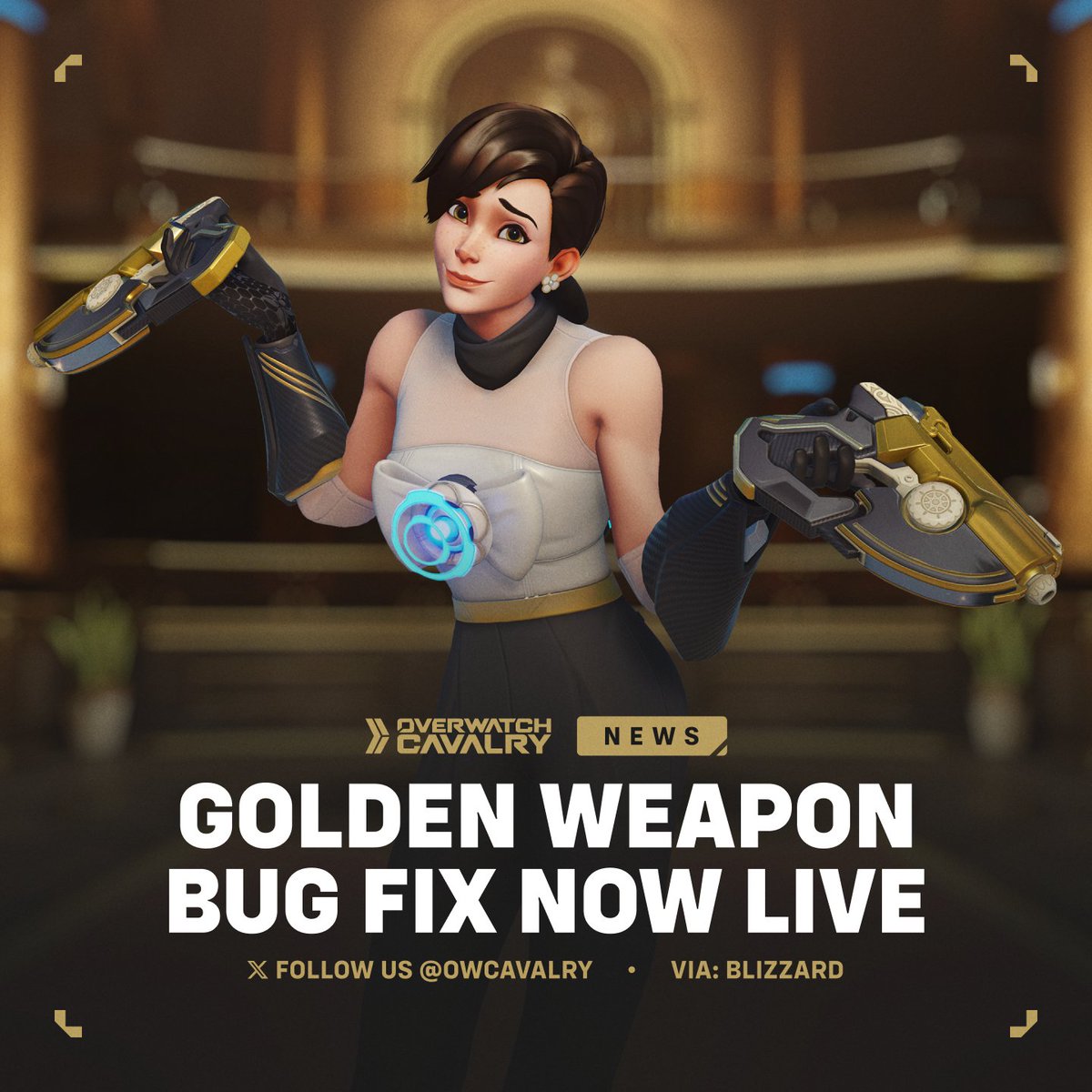 Golden Weapon purchases fixed in #Overwatch2 💰 Today, a bug fix was released addressing an issue that had been preventing players from purchasing golden guns in the Hero Gallery.