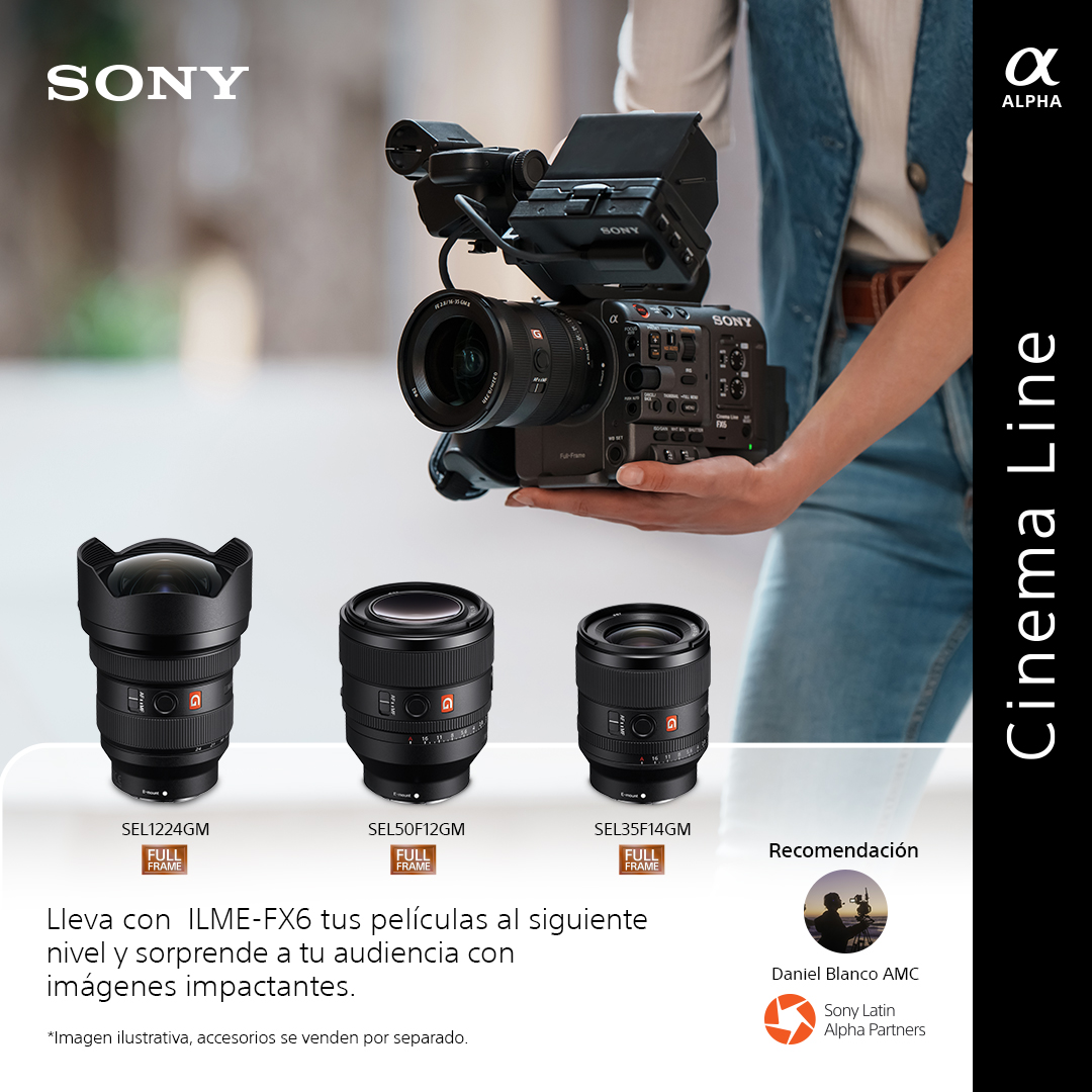 El cinefotógrafo profesional Daniel Blanco AMC recomienda la cámara #Sony #Cinemaline y la óptica #SonyGMaster para una calidad de imagen incomparable.  Descubre cómo lograr capturas cinematográficas con el mejor equipo disponible.' #SonyAlphaMexico #BeAlpha #SonyAlphaPartners