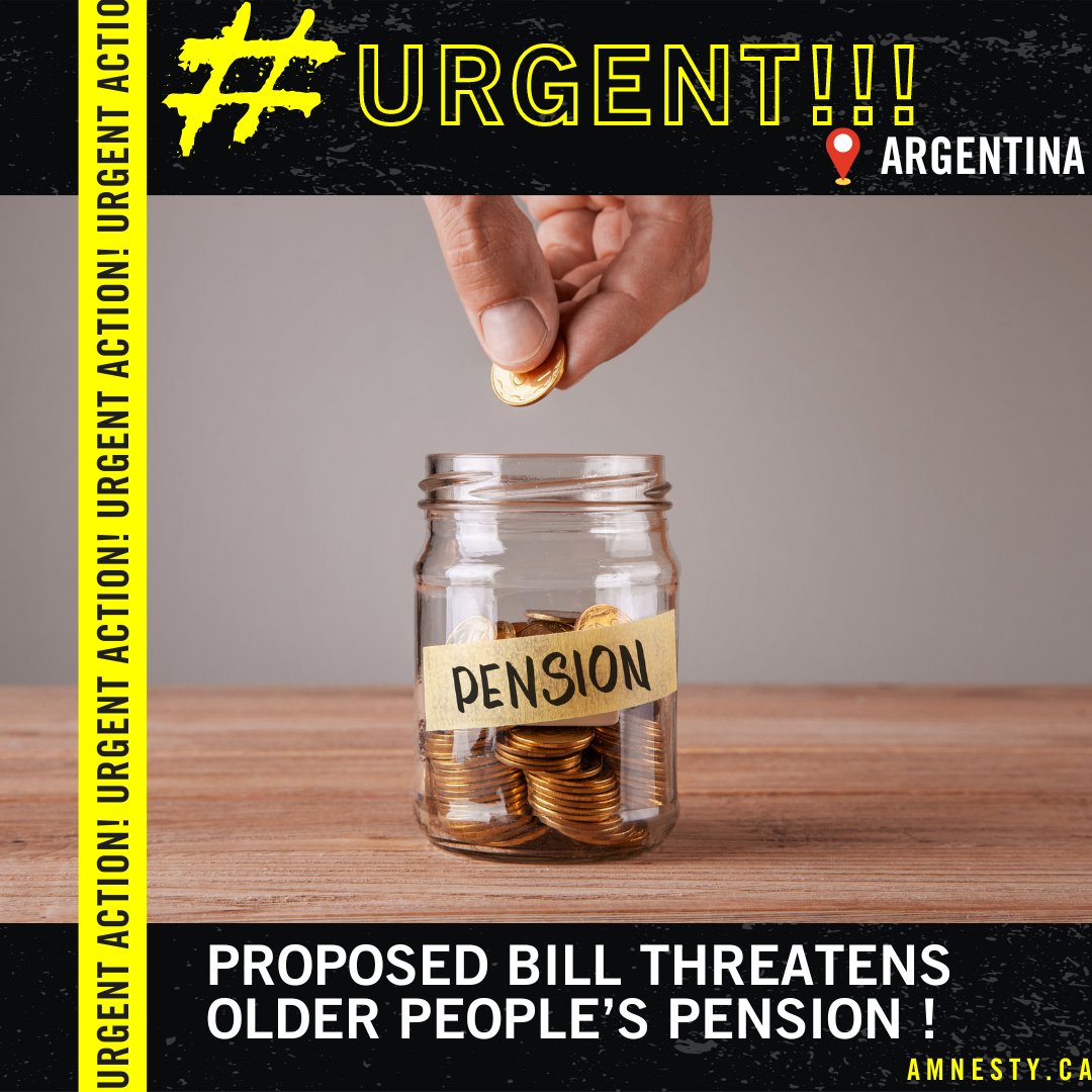 AmnestyNow's tweet photo. The Senate's upcoming vote on “Ley de Bases” threatens older people's pensions, especially for women and informal workers.
Reject this bill to ensure dignified lives for seniors.
https://t.co/iq57TpJCgg
#RejectLeyDeBases #ProtectPensions https://t.co/PmIzL7zJTl