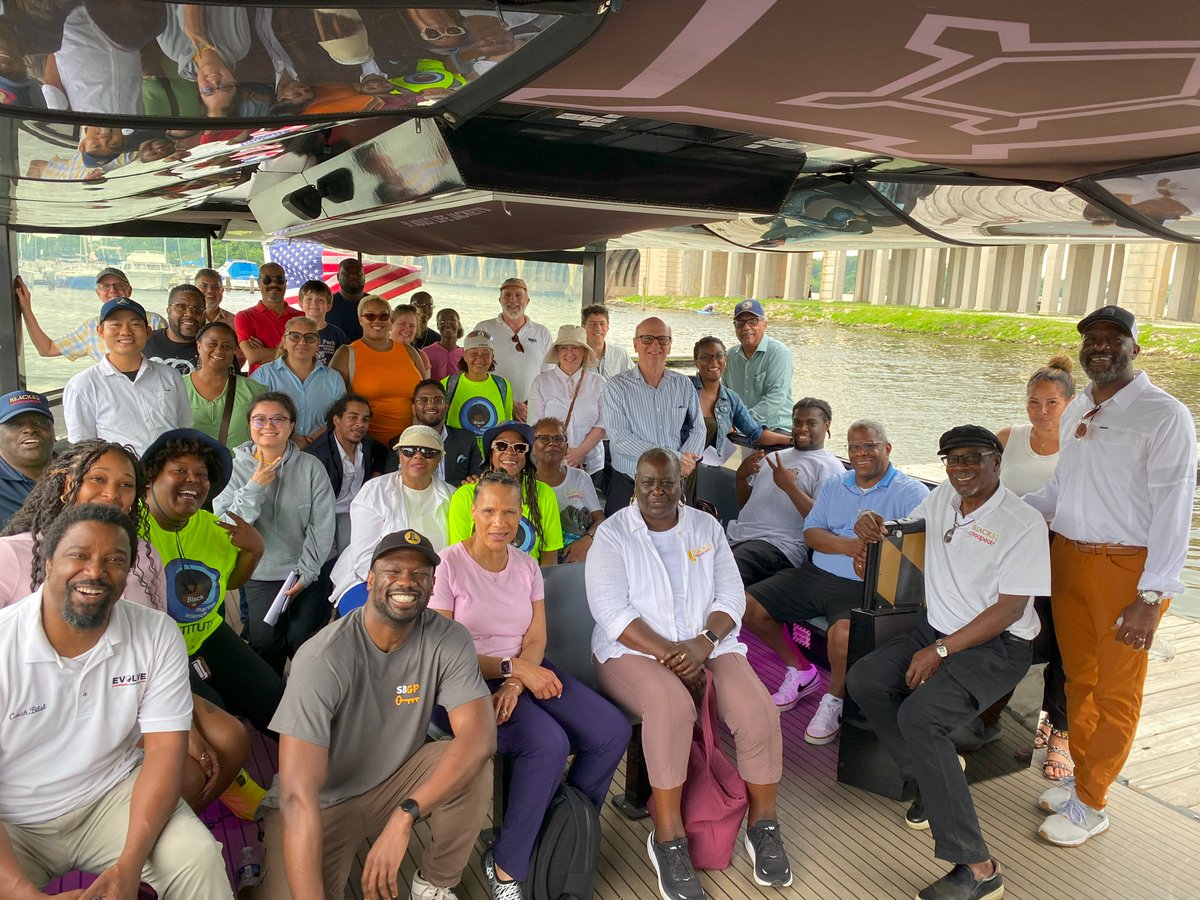 Last week, we hosted a Patapsco River boat tour, highlighting the history of Black Marylanders in industry. Big thanks to <a href="/SBGPartnership/">South Baltimore Gateway Partnership</a> for co-hosting, Vince Leggett of Blacks of the Chesapeake for being our guest speaker, and <a href="/BmoreWaterTaxi/">Baltimore Water Taxi</a> for the smooth ride!
