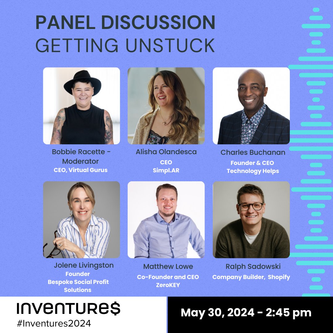 At #Inventures2024? Bobbie's just landed in #yyc after a few days in Toronto to moderate a panel discussion with fellow entrepreneurs on getting unstuck in their businesses. Catch it this afternoon at 2:45 p.m.!