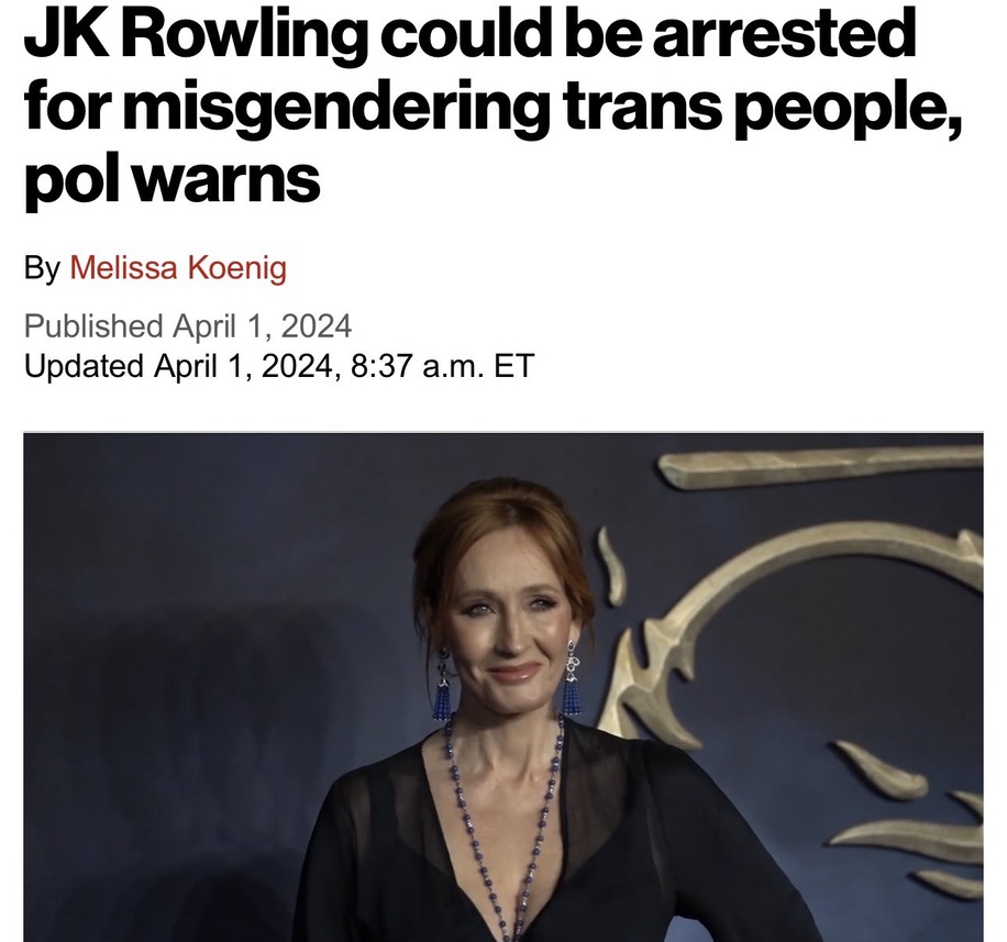 What should happen to JK Rowling for misgendering 'trans' people?