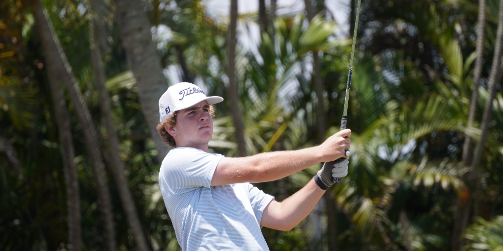 AJGAGolf's tweet photo. Leader going low ⬇️

Pennson Badgett (-11) fires a 7-under-par 65 in the second round to take the lead going into the final round of the #UNIQLOAdamScottJr. https://t.co/li6VgseXju