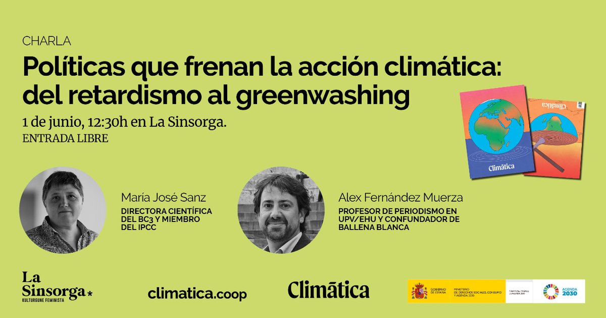 ¡Te invitamos a asistir a nuestra gira del Magazine 2024!  Este sábado, hacemos parada en @la_sinsorga_ (Bilbao) para debatir sobre aquellas políticas que frenan la acción climática. Entrada GRATIS 😉