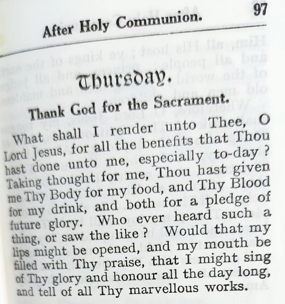 This prayer of thanksgiving after Holy Communion bears repeating today of all days: Corpus Christi