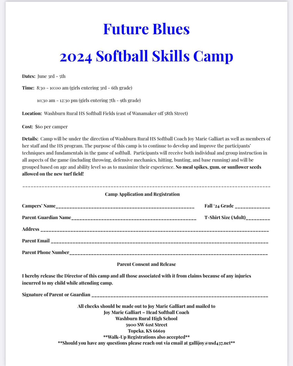 Come camp with us! 🥎💙🥎