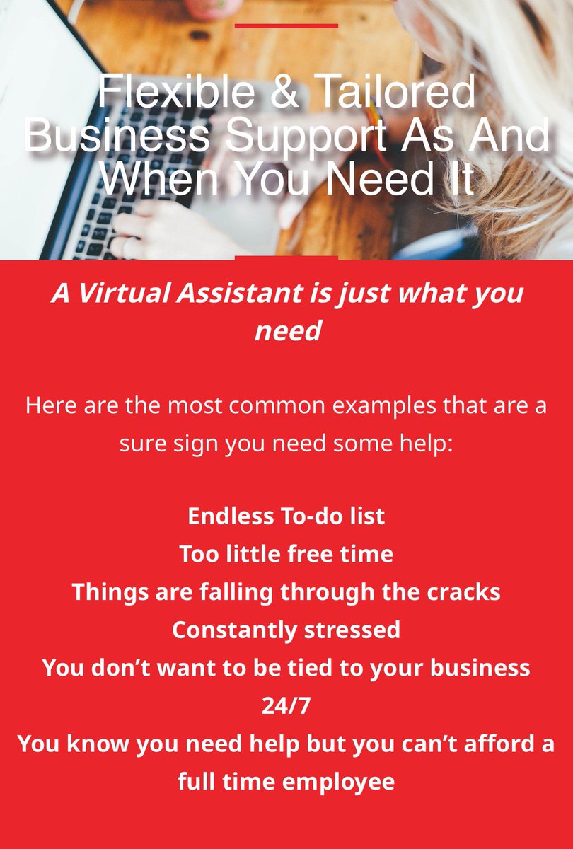 #NWalesHour 
#virtualassistant 
#NorthWales 

An assistant ready and available when you find work responsibilities are getting that bit too much.
Don’t stress!! give the reliable @EverClare a shout as and when you need her services.
More at EverClare.com