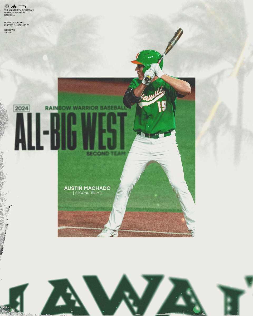 Instant impact 😤 Second-team All-Big West honors for Austin Machado in year one as a Rainbow Warrior! #GoBows