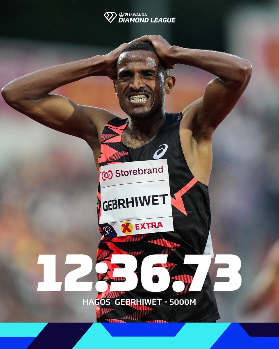 SO CLOSE 😮‍💨 🇪🇹's Hagos Gebrhiwet runs 12:36.73 to rule the 5000m at the @BislettGames 👀 Second fastest 5000m in history ✅ Ethiopian record ✅ #DiamondLeague