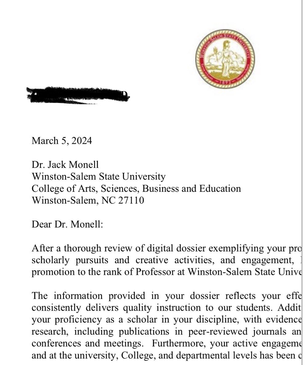 As they say it’s not official if you don’t say it here 🥴🙄😂 I am humbled to announce this project kid from Do or Die, BK, who spent 4 yrs locked down but shifted his energy to be something greater, has been promoted to Full Professor of Justice Studies. #WSSU #HBCU