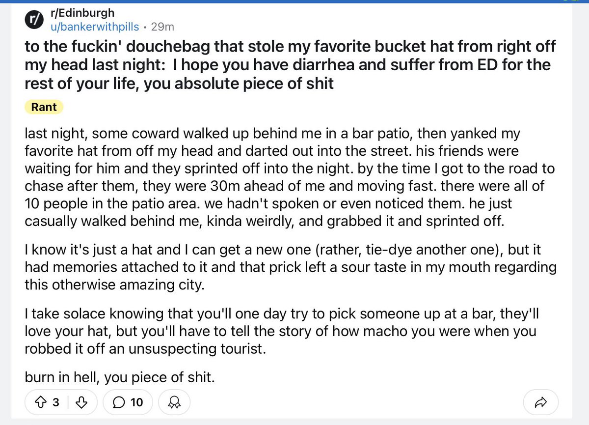 I’m convinced loads of the content posted on Reddit subs are fantasy, like this one I grabbed last night