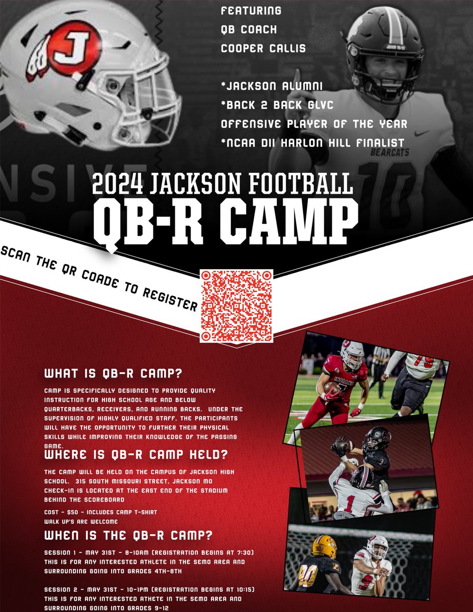 Excited for tomorrow’s QB-R camp!  

Great weather☀️ 
Opportunity to grow your skills ✅ 

2 sessions starting at 8 AM

If you have not registered yet walk ups are welcome!

  #TPW