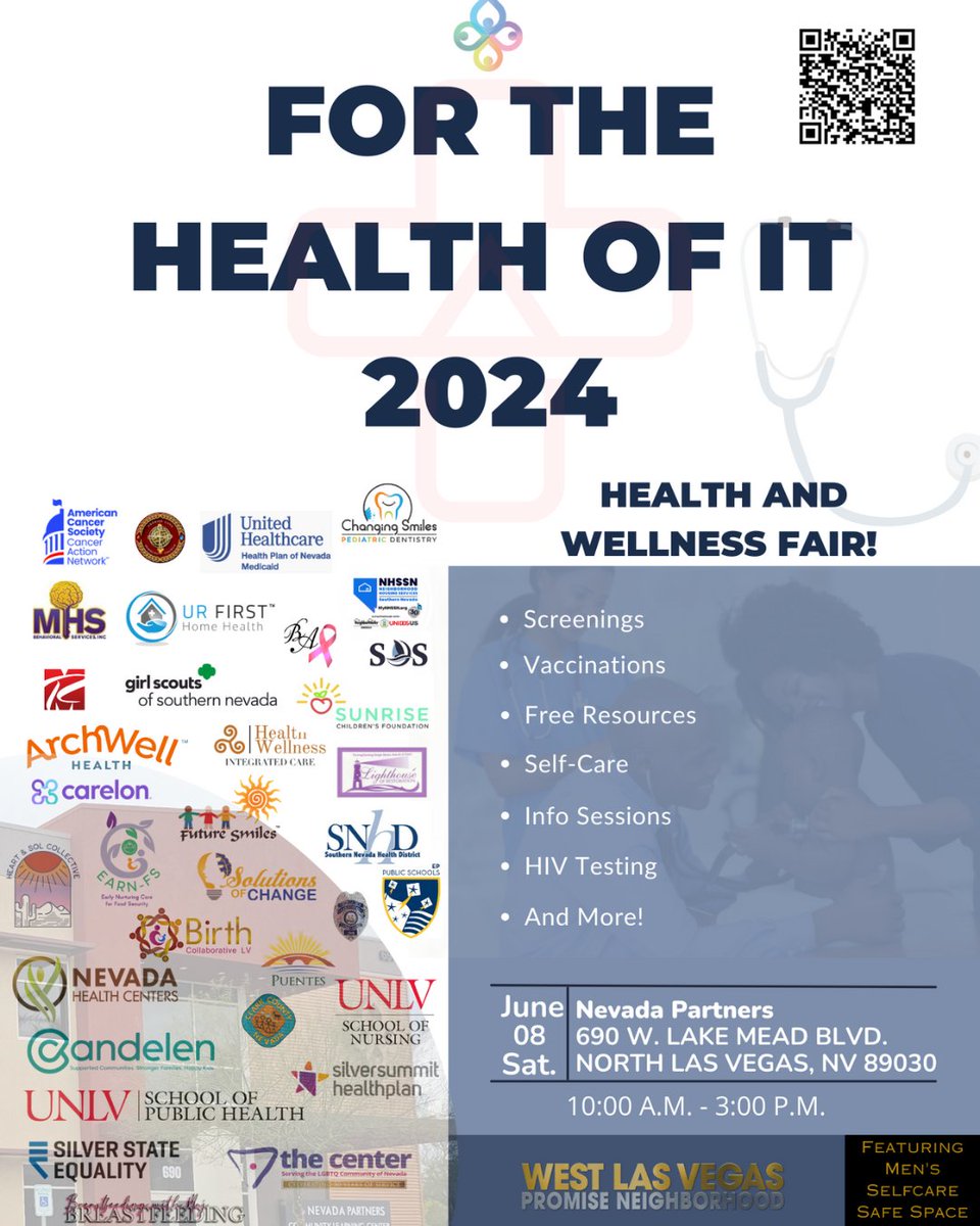NVPartnersLV's tweet photo. Join us at our upcoming Health and Wellness Fair! Don't miss out on free health screenings, expert talks, and interactive workshops!  Where: Nevada Partners, 690 W Lake Mead Blvd Las Vegas, NV 89030 When: June 8, 2024 - 10:00 am - 3:00 pm. #HealthFair #Wellness #HealthyLiving https://t.co/YxeAgEWGJ4