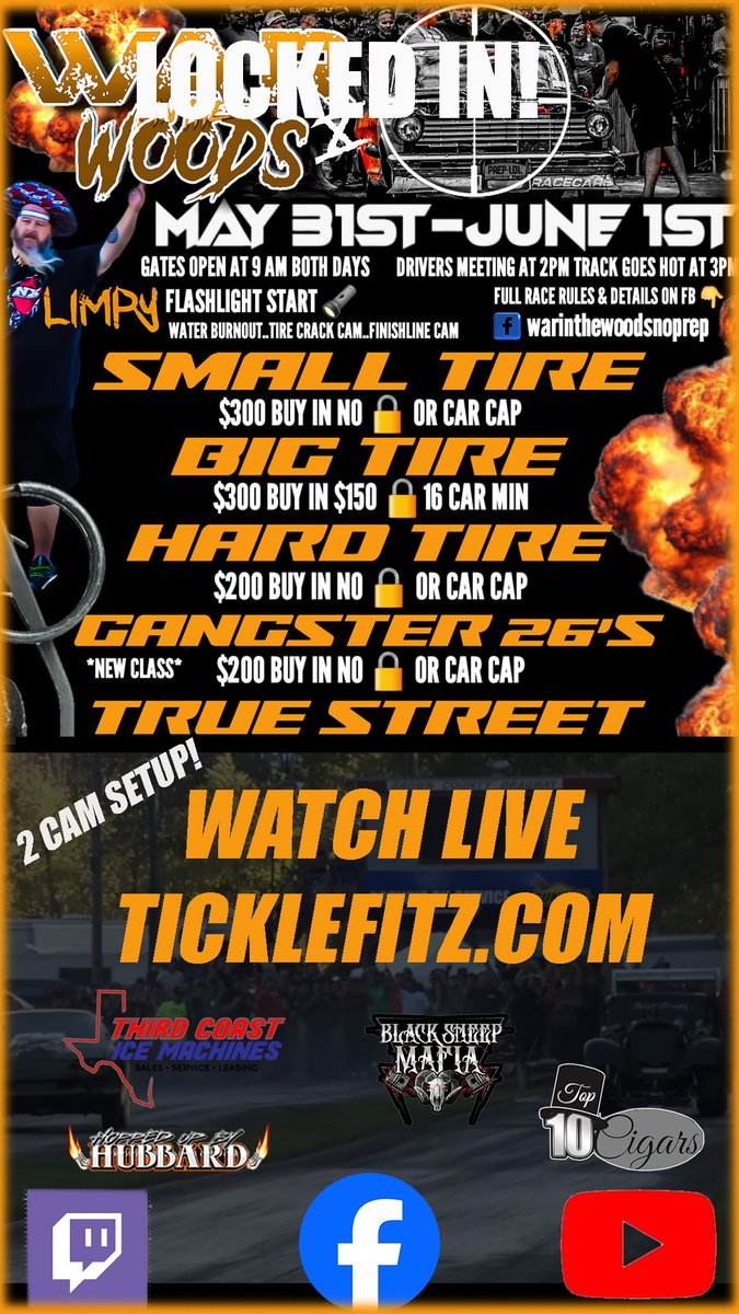 Capt_Aug's tweet photo. Drag Racing Fans come watch War in the Wood No Prep from Brown County Dragway free at https://t.co/1Jf2RZY5Dv  . Live action starts around 3pm Friday 5/31.   Live on FB,Twitch,Kick and Youtube @ticklefitz  #2CamSetup #Ticklefitz #DragRacing #WarInTheWoods https://t.co/Im4r0xhvD1
