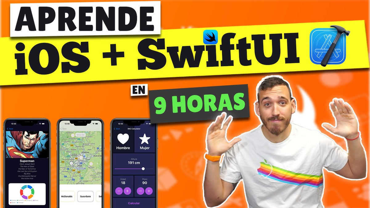 AristiDevs's tweet image. ¡Curso de Swift y SwiftUI para desarrollar aplicaciones iOS!

- 9 horas de contenido
- 100% actualizado
- TODO el código disponible en GitHub
- Desde CERO (sin necesidad de conocimientos previos)
- GRATIS

Puedes colaborar con un RT

Ya disponible 👇👇