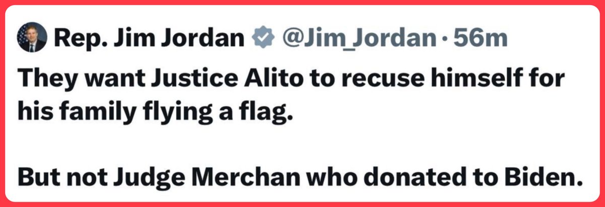 Home run with this one, Jim Jordan. Blatant hypocrisy.