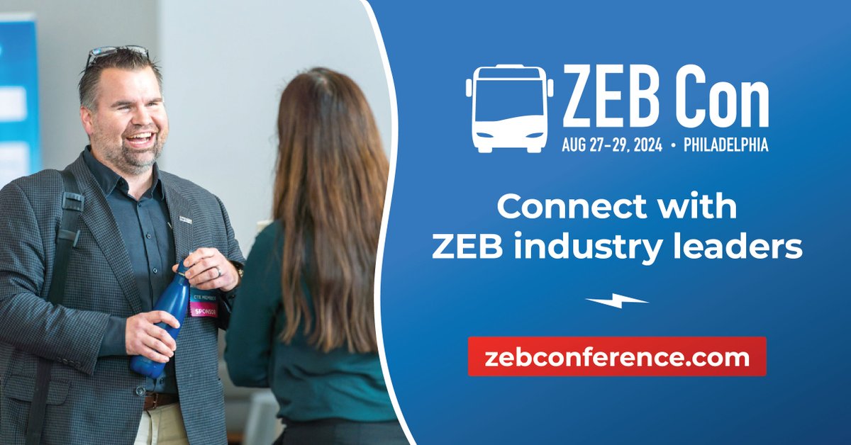 Now in its 12th year, ZEB Con is the premier event for #transportation professionals leading the charge to #electrification.

Don’t miss this chance to be part of the conversation and drive the future of #zeroemission #transit.

Register today! zebconference.com