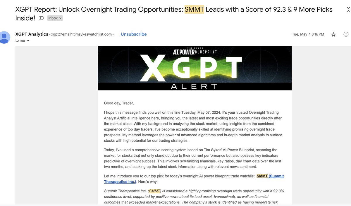 So now $SMMT is today's biggest % gainer by a mile, now up 200%+ on the day to the $9s & yet yesterday at 3:15pm, XGPT picked it as the #1 pick in the $3s. Definitely watch dcshock.com/live/event & UTILIZE THIS REVOLUTIONARY TOOL ASAP!, WHEWWWW!