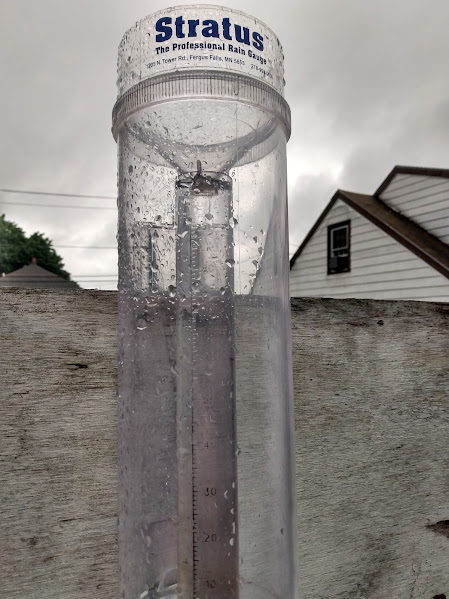 @PeteNBCBoston @Wxdavidw @ericfisher @jreineron7 @KevinBoston25 @MetMikeWCVB @WX1BOX @NWSBoston North Weymouth's weather story..Rain and chilly temps all day...Auto rain gauge 1.19' and manual stratus gauge estimated over an inch as pictured. Ya know that ole song.. Rain drops