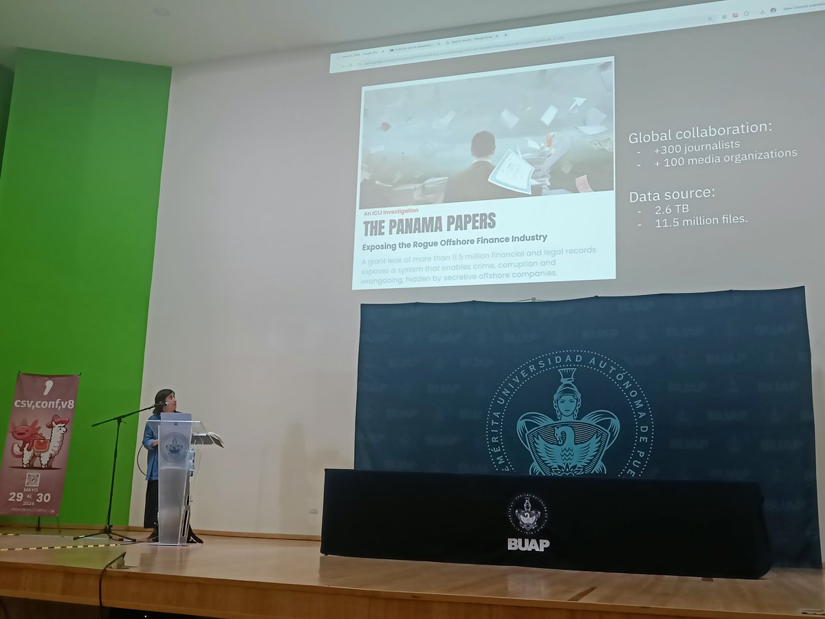 Sape_BY's tweet image. Mago was part of the team working on  the #PanamaPapers, and is telling us about the importance of international #standards when working with that amount of data.
#commallama #csvconf