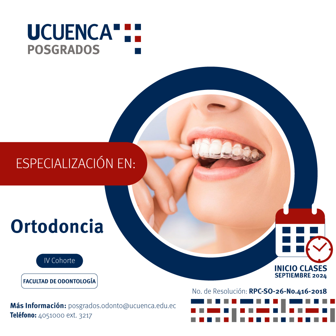 posgradosucue's tweet photo. ¡Convocatoria abierta! 📣
Obtén tu título como Especialista en Ortodoncia
Inicio de clases: Septiembre 2024
Perfil de ingreso: Odontólogo(a) o Doctor(a) en Odontología, con título de tercer nivel registrado en la @senescyt 
Más información aquí https://t.co/LqyYUTI6Kv https://t.co/ufwTSG7J5X