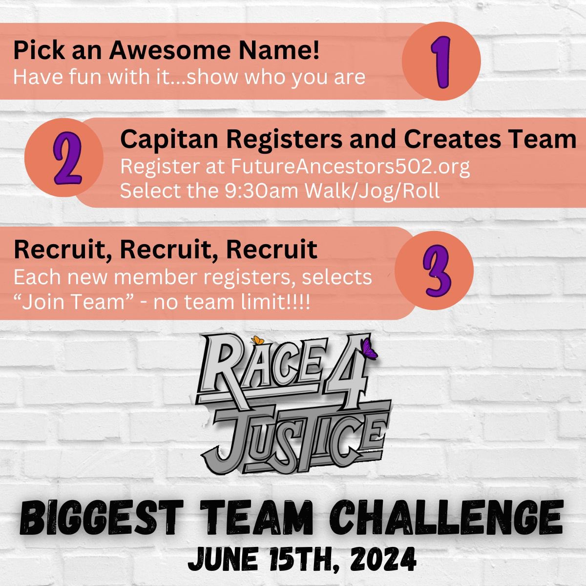 Tag a community leader who needs to get a walking or running team together for this years Race4Justice