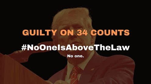 When any American commits a crime, they must face the consequences. This principle applies to everyone and anyone, including Donald Trump. The recent conviction shows us that #NoOneIsAboveTheLaw

#DemCastFL #ProudBlue #ONEV1