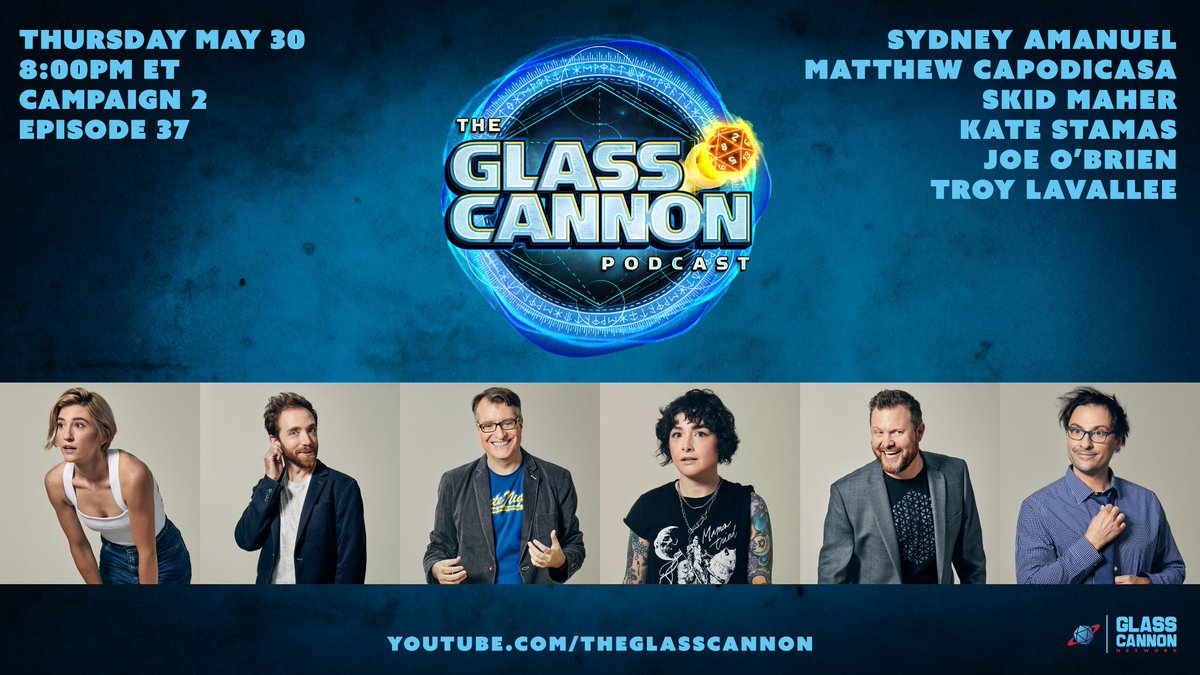 It's time to find out what the new guy can do! The Glass Cannon Podcast Campaign 2 Episode 37 airs tonight at 8PM ET on YouTube. youtu.be/F4LNZdIsuHA