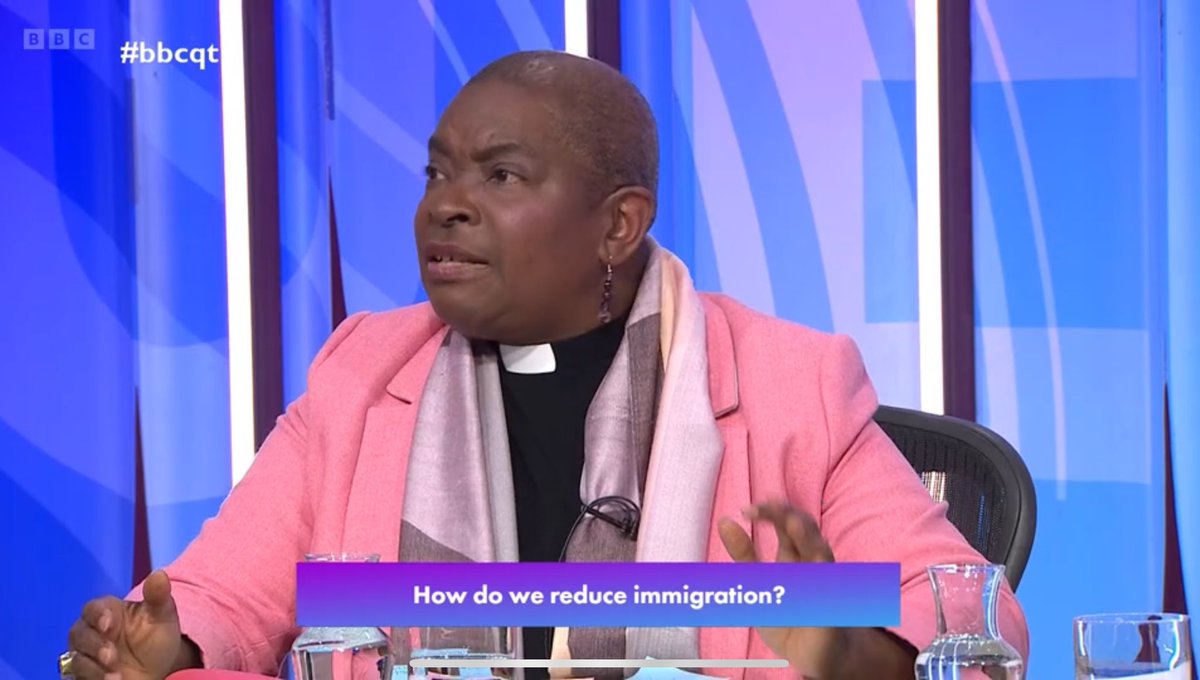 If you want know what’s wrong with our Established Church. Look no further than the Bishop of Dover on #bbcqt. She says she visited Calais recently and met a load of people fleeing war, famine and even climate change. Newsflash, they’re in FRANCE!!! Infuriatingly sanctimonious.