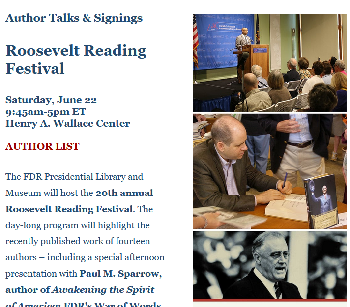 abqbeach1's tweet photo. I'll be giving an "Eleanor Roosevelt on Screen" book talk at the Roosevelt Reading Festival, @FDRLibrary, Hyde Park, NY, 3:00pm on Saturday, June 22. Being filmed by @cspan, but broadcast later. @McFarlandCoPub https://t.co/RxTqqAEkIn