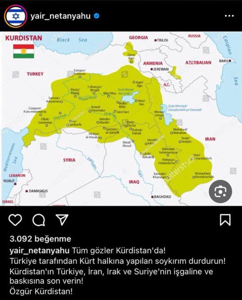 UYARI/YORUM
TÜRKİYE'NİN HARİTASIYLA OYNAMAYA BAŞLADILAR, ALÇAKLAR!

Açık açık yazmaya başladılar!
Hedef Türkiye, diye bas bas bağırıp duruyoruz.
Orta ve uzun vadede hedef, Türkiye; asıl hedef Filistin değil.

Netanyahu'nun oğlu Yair Netanyahu açık açık Türkiye'yi hedef göstermiş,