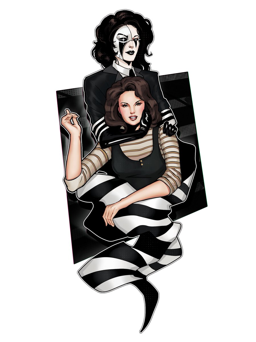 BatmanTPT's tweet photo. 🎶I am the mask you wear

It's me they hear...

Your spirit and my voice

In one combined

The Phantom of the Opera is there 

Inside my mind...🎶

An absolutely STUNNING piece of Judy and Phantomime from @ywnoart 🖤🤍 https://t.co/oaQQp4HDDt
