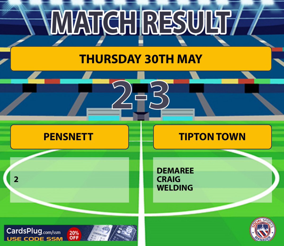 Not a lot to say but league champions what a season from the boys. Massive game tonight of whoever won won the league so what a result.

Goals :
<a href="/D_Moore02/">Demaree Moore</a> ⚽️
<a href="/_bradwba/">Brad Welding</a> ⚽️ 
Craig ⚽️

MOTM : <a href="/D_Moore02/">Demaree Moore</a> what a performance and what a goal ⚽️