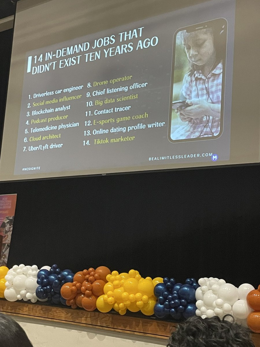 CounselorsRFab's tweet photo. We are preparing students for future jobs #futureproof Thanks Dr. Hemphill for this informative presentation! Help students to recognize their skills can relate to certain career pathways. #ncsignite24 https://t.co/cNxoocnNZa