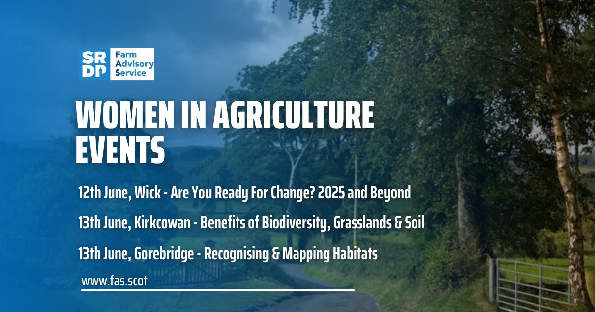 Are you a woman working in agriculture? Upcoming WiA events across Scotland, new attendees are always welcome. Learn about basic payment support changes in Wick, join a biodiversity walk in Kirkcowan or map habitats in Gorebridge. Click fas.scot/events/page/2/ to book. @WiAScot