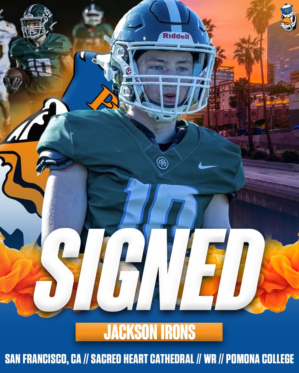 HensFootball's tweet photo. Welcome Jackson Irons from Sacred Heart Cathedral as a Pomona-Pitzer Sagehen! Jackson is a Wide Receiver and will be attending Pomona College!

#gosagehens #sagehenfb https://t.co/TMzVE5JXdt