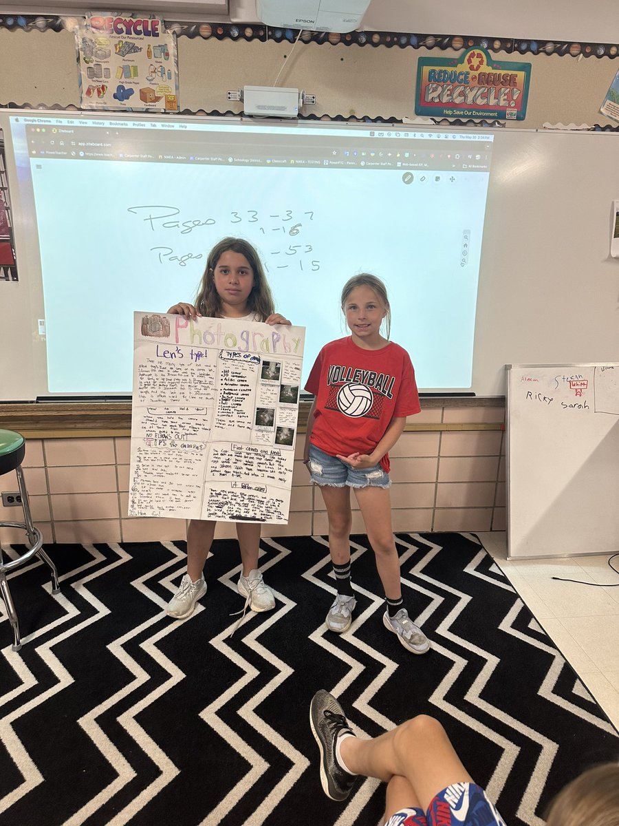 Daphne is presenting her passion project on photography. #engaged64 #4thgrade  #photography