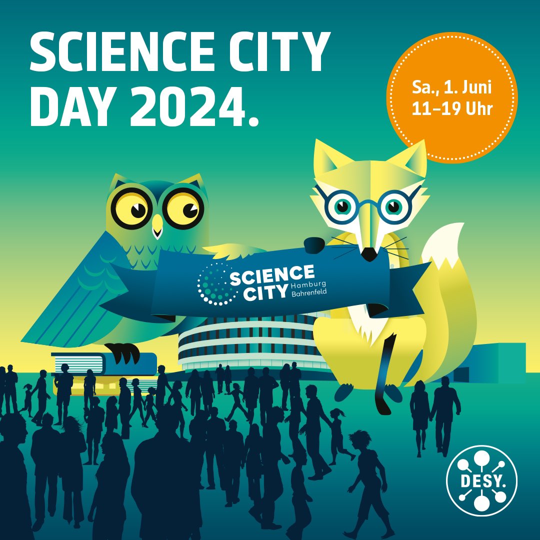 desy's tweet photo. Über 200 Programmpunkte warten am Samstag 1. Juni in Hamburg Bahrenfeld auf euch. Beim ersten Science City Day der @hh_bwfgb mit @unihh , @desy, @EuropeanXFEL und vielen mehr könnt ihr ausprobieren, experimentieren, gucken, fragen, staunen…
ℹ️https://t.co/F748pyjjHo https://t.co/BEJazmu7ju