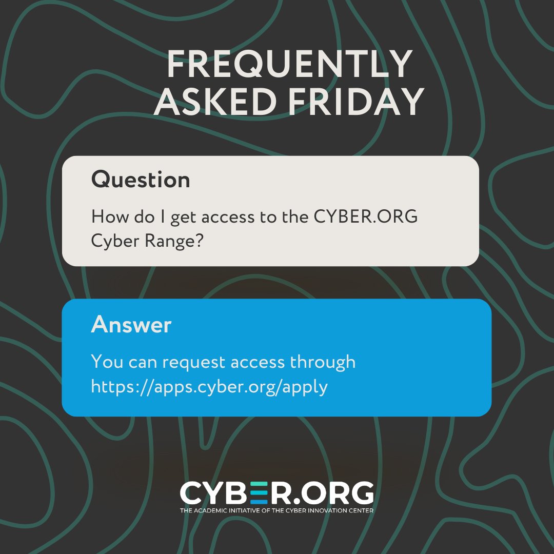 cyber_dot_org's tweet photo. Frequently Asked Friday! You ask. We answer. #iamcyber #faq #frequentlyaskedfriday
https://t.co/DLlvhiRq7s https://t.co/uKFaxDGTpC